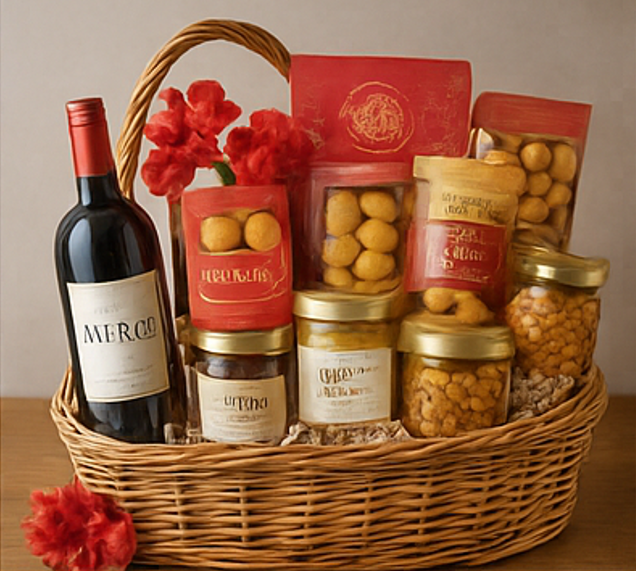 Festive Red Celebration Basket